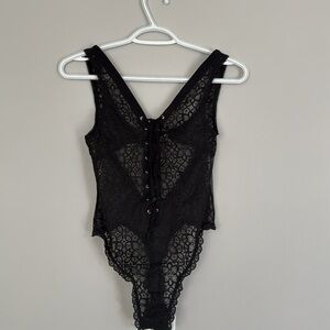 Victoria’s Secret Black Lace Bodysuit small